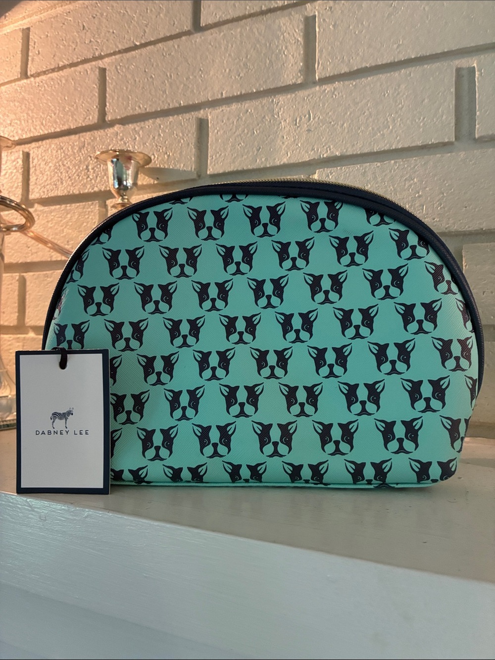 Dabney Lee French Bulldog Mint Cosmetic Pouch